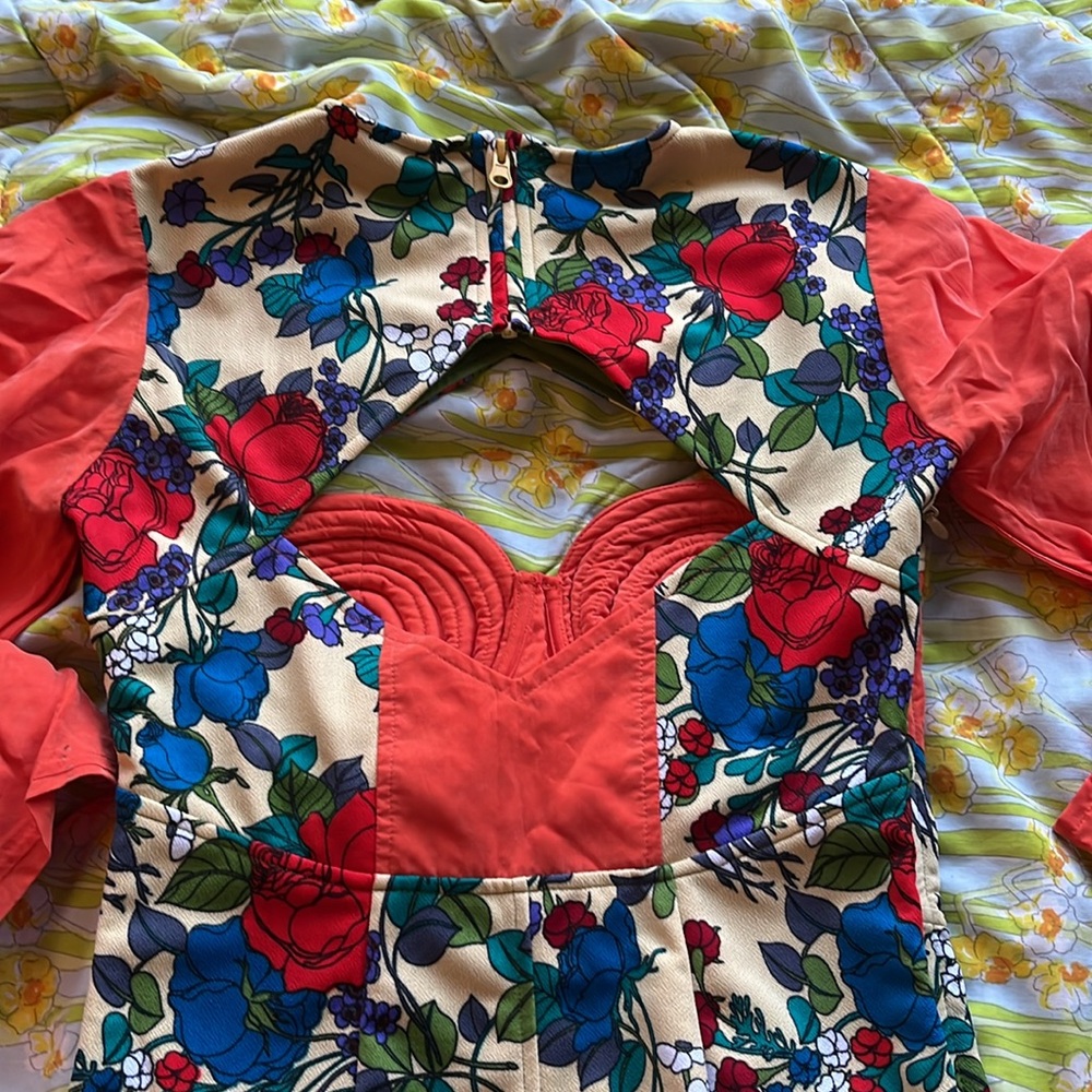 Nuvolo Floral Summer Cocktail Kimmno-Sleeve Dress Size Large - Picture 8 of 16